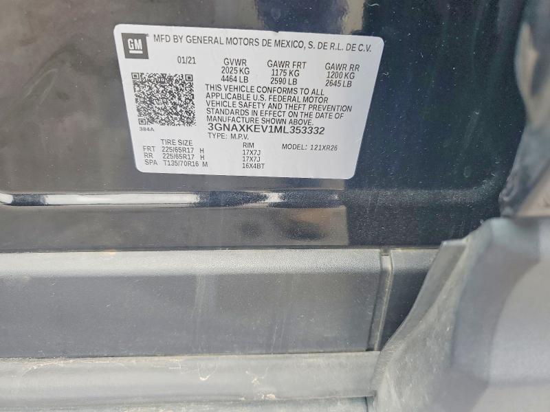 Продажа на аукционе авто 2021 Chevrolet Equinox, vin: 3GNAXKEV1ML353332, номер лота: 49967626