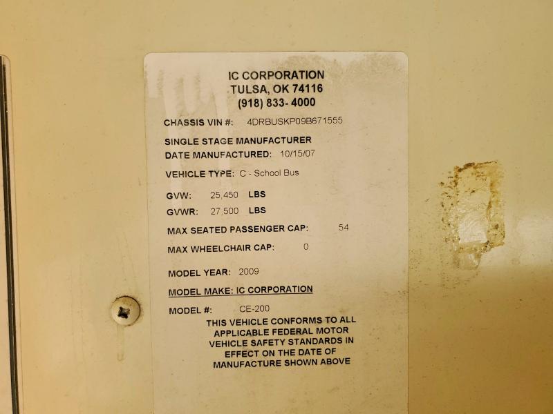 Продажа на аукционе авто 2009 Ic Corporation 3000, vin: 4DRBUSKP09B671555, номер лота: 48590686