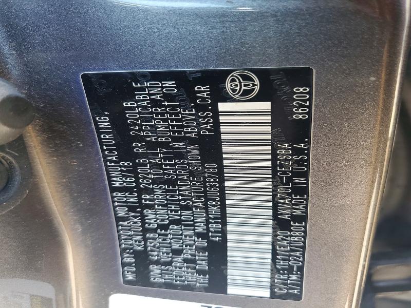 Продажа на аукционе авто 2018 Toyota Camry, vin: 4T1B11HK8JU638780, номер лота: 49555836