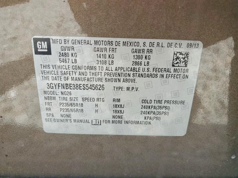Aukcja sprzedaży 2014 Cadillac Srx, vin: 3GYFNBE38ES545626, numer aukcji: 48832526