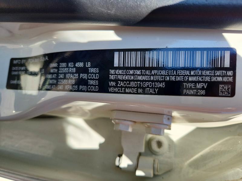 Aukcja sprzedaży 2016 Jeep Renegade, vin: ZACCJBDT1GPD13945, numer aukcji: 49201976