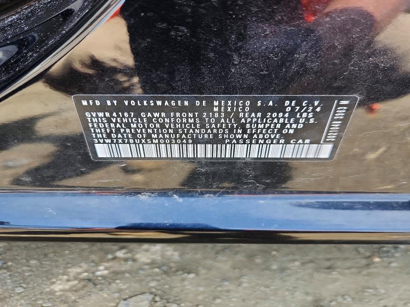 2025 Volkswagen Jetta მანქანა იყიდება აუქციონზე, vin: 3VW7X7BUXSM003049, აუქციონის ნომერი: 50145656