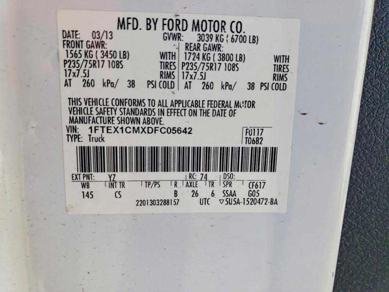 47387526 :رقم المزاد ، 1FTEX1CMXDFC05642 vin ، 2013 Ford F150 مزاد بيع