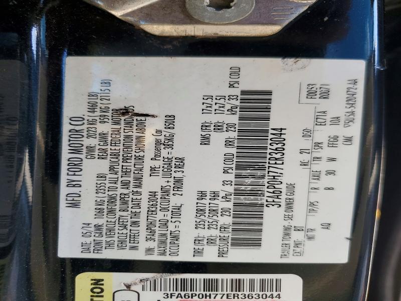 50958056 :رقم المزاد ، 3FA6P0H77ER363044 vin ، 2014 Ford Fusion مزاد بيع