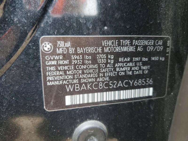 Продажа на аукционе авто 2010 Bmw 750, vin: WBAKC8C52ACY68536, номер лота: 50976946