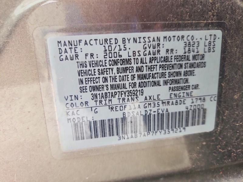 Aukcja sprzedaży 2015 Nissan Sentra, vin: 3N1AB7AP7FY359219, numer aukcji: 51686026