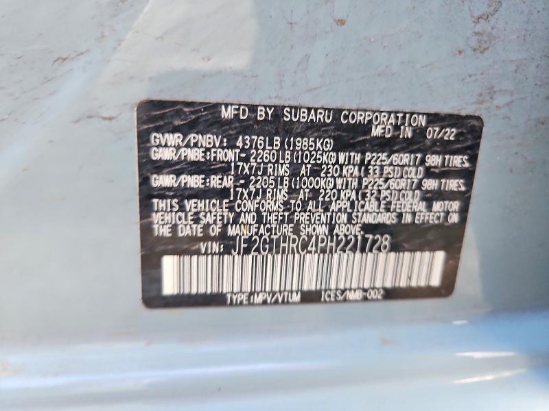Aukcja sprzedaży 2023 Subaru Crosstrek, vin: JF2GTHRC4PH221728, numer aukcji: 51378276