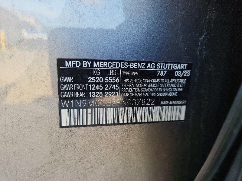 2023 Mercedes-benz Eqb მანქანა იყიდება აუქციონზე, vin: W1N9M0CB7PN037822, აუქციონის ნომერი: 50004676