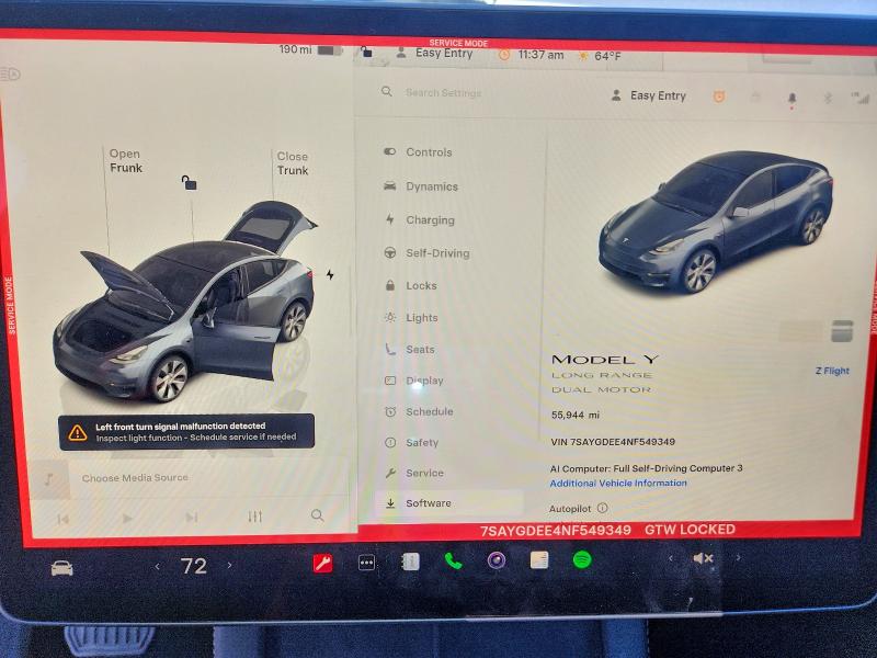Продаж на аукціоні авто 2022 Tesla Model Y, vin: 7SAYGDEE4NF549349, номер лоту: 51154906
