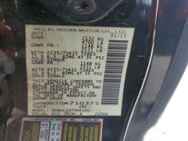 Aukcja sprzedaży 2013 Nissan Frontier, vin: 1N6BD0CT7DN710375, numer aukcji: 48634016