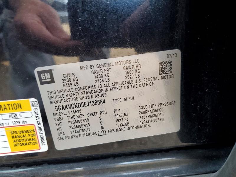 Продаж на аукціоні авто 2014 Buick Enclave, vin: 5GAKVCKD0EJ138684, номер лоту: 48541086