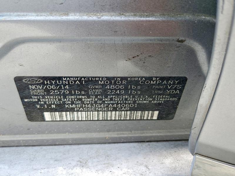 2015 Hyundai Azera მანქანა იყიდება აუქციონზე, vin: KMHFH4JG4FA440601, აუქციონის ნომერი: 50881686