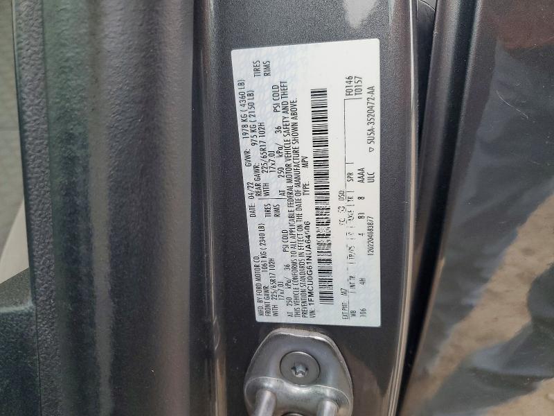 Aukcja sprzedaży 2022 Ford Escape, vin: 1FMCU0G61NUA64006, numer aukcji: 51361716