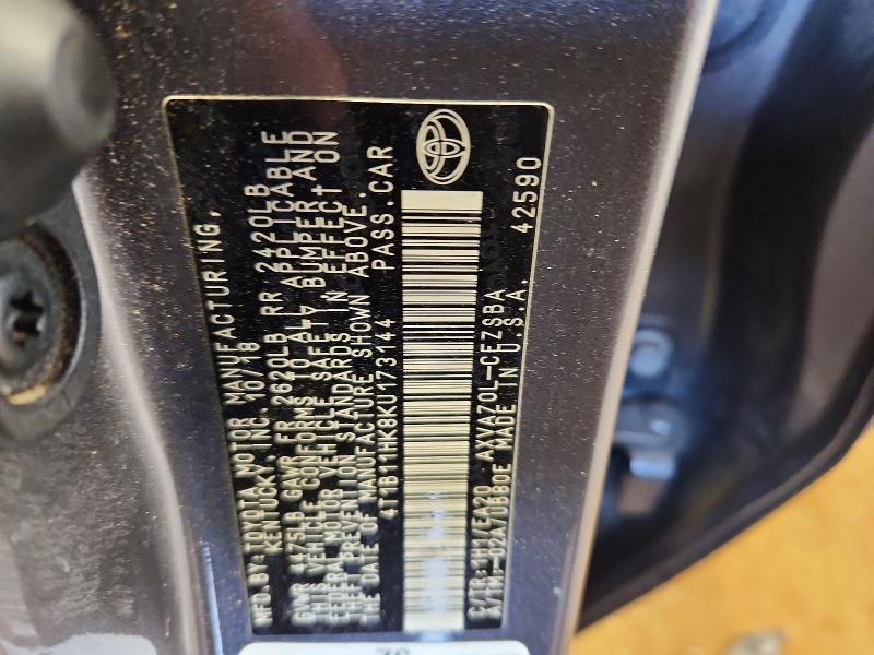 Aukcja sprzedaży 2019 Toyota Camry, vin: 4T1B11HK8KU173144, numer aukcji: 49409826