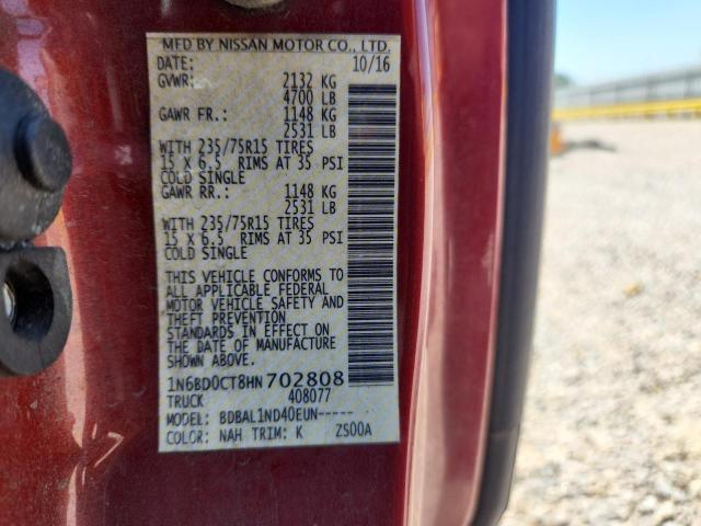 Aukcja sprzedaży 2017 Nissan Frontier, vin: 1N6BD0CT8HN702808, numer aukcji: 51578856
