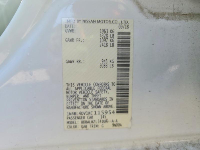 Aukcja sprzedaży 2019 Nissan Altima, vin: 1N4BL4DV1KC115954, numer aukcji: 49295346