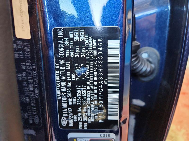 Aukcja sprzedaży 2017 Kia Sorento, vin: 5XYPG4A33HG333468, numer aukcji: 49301296