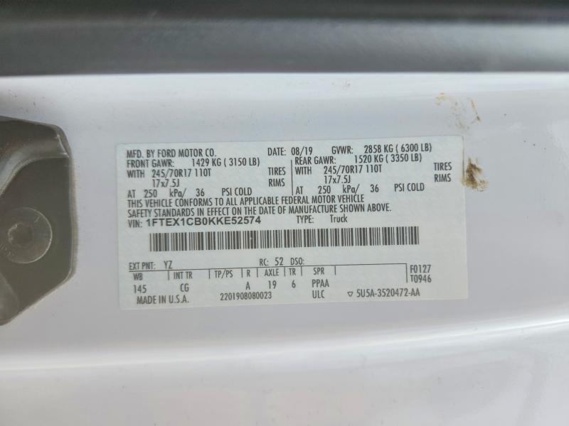 Aukcja sprzedaży 2019 Ford F150, vin: 1FTEX1CB0KKE52574, numer aukcji: 49445326