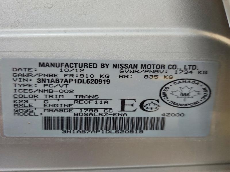 Продаж на аукціоні авто 2013 Nissan Sentra, vin: 3N1AB7AP1DL620919, номер лоту: 49959336