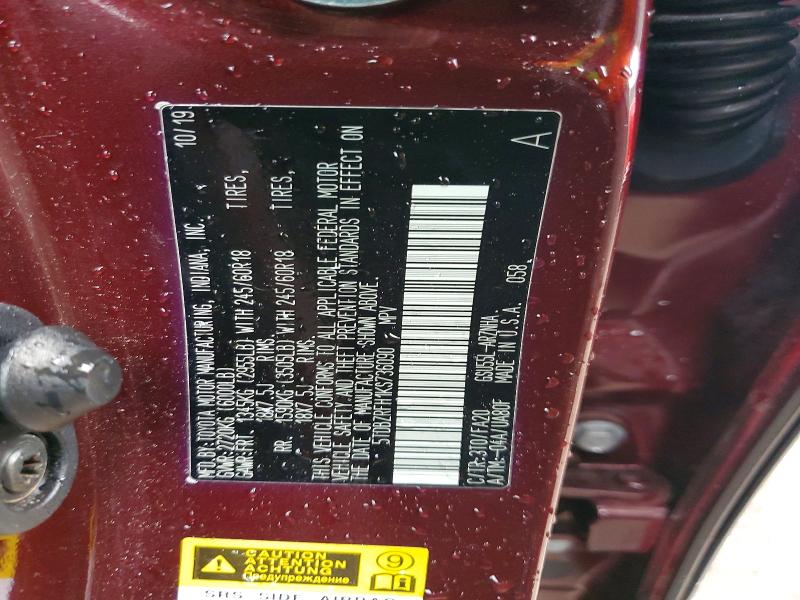 Aukcja sprzedaży 2019 Toyota Highlander, vin: 5TDBZRFH1KS736090, numer aukcji: 49625766