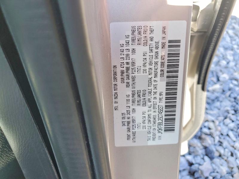 49644096 :رقم المزاد ، JM3KFBBL2S0745837 vin ، 2025 Mazda Cx-5 مزاد بيع