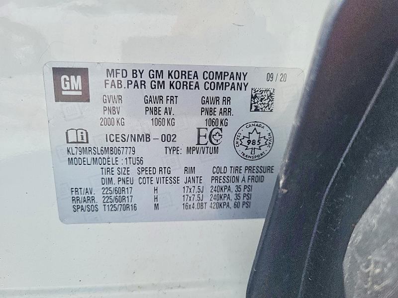 48084916 :رقم المزاد ، KL79MRSL6MB067779 vin ، 2021 Chevrolet Truck/van Trailblazer Lt Turbo مزاد بيع
