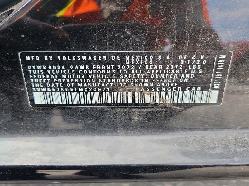 Продаж на аукціоні авто 2020 Volkswagen Jetta, vin: 3VWN57BU5LM020971, номер лоту: 51380376