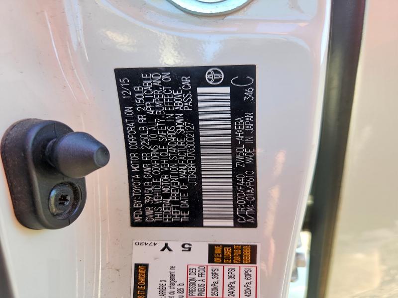 Продаж на аукціоні авто 2016 Toyota Prius, vin: JTDKBRFU7G3002127, номер лоту: 51103816