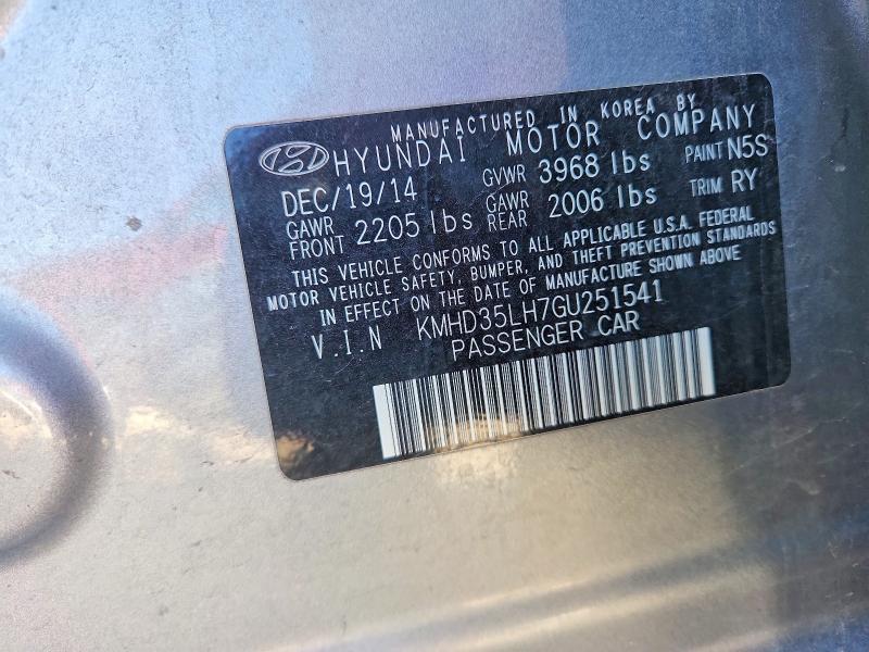 Продажа на аукционе авто 2016 Hyundai Elantra Gt, vin: KMHD35LH7GU251541, номер лота: 49651466