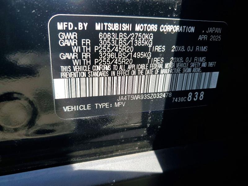 Aukcja sprzedaży 2025 Mitsubishi Outlander, vin: JA4T5WA93SZ032478, numer aukcji: 49279176