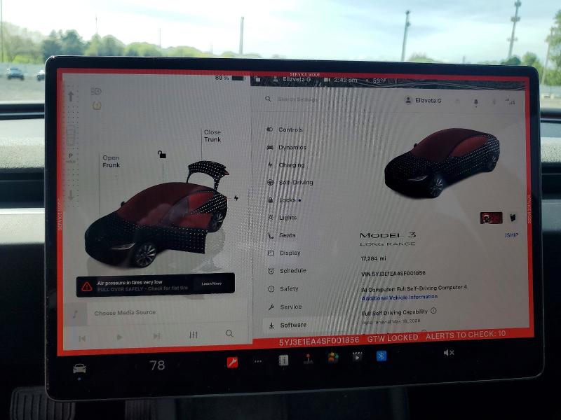 2025 Tesla Model 3 მანქანა იყიდება აუქციონზე, vin: 5YJ3E1EA4SF001856, აუქციონის ნომერი: 49419676