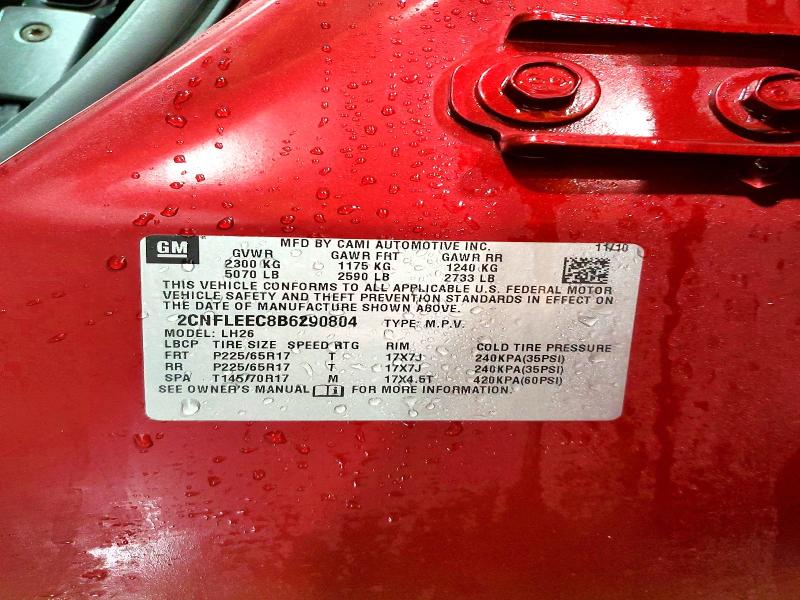 Продаж на аукціоні авто 2011 Chevrolet Equinox, vin: 2CNFLEEC8B6290804, номер лоту: 49981906