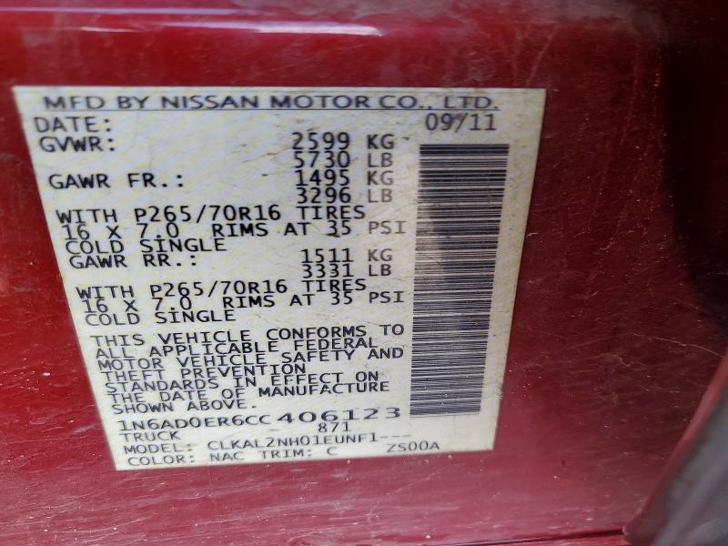 Продаж на аукціоні авто 2012 Nissan Frontier, vin: 1N6AD0ER6CC406123, номер лоту: 50815466