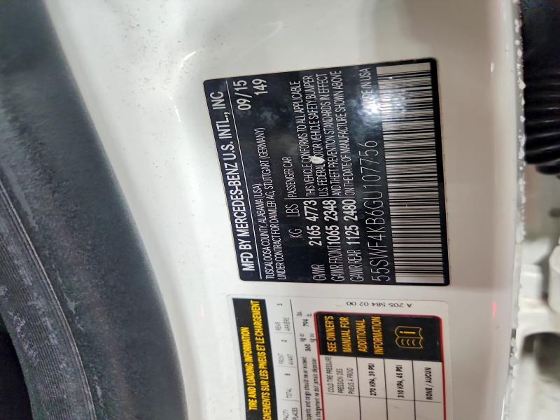 Продаж на аукціоні авто 2016 Mercedes-benz C, vin: 55SWF4KB6GU107756, номер лоту: 50324076