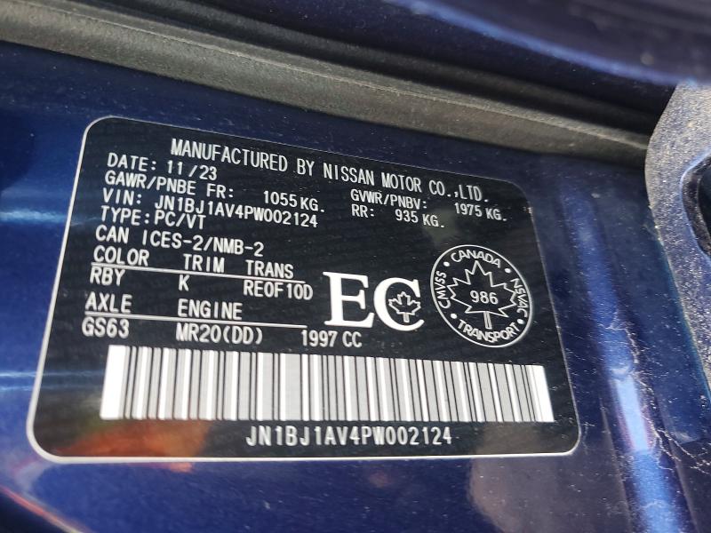 Aukcja sprzedaży 2023 Nissan Qashqai, vin: JN1BJ1AV4PW002124, numer aukcji: 50331966