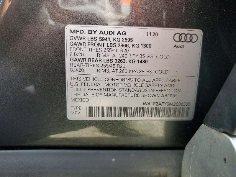 Продажа на аукционе авто 2021 Audi Q5 E, vin: WA1F2AFY6M2036335, номер лота: 49379406