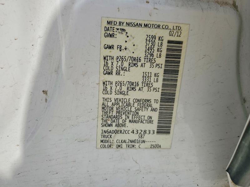 Продажа на аукционе авто 2012 Nissan Frontier, vin: 1N6AD0ER2CC432833, номер лота: 50542896