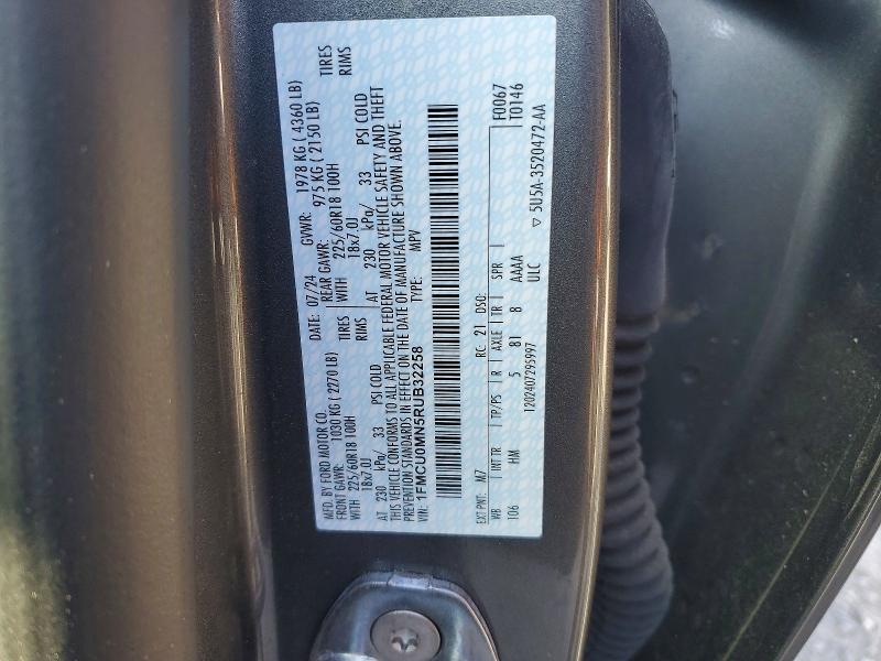 Aukcja sprzedaży 2024 Ford Escape, vin: 1FMCU0MN5RUB32258, numer aukcji: 50227066