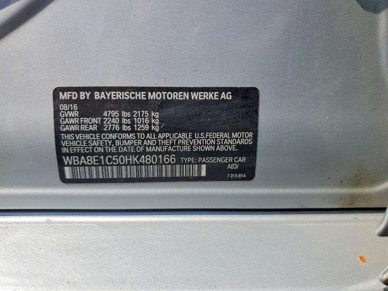 50827066 :رقم المزاد ، WBA8E1C50HK480166 vin ، 2017 Bmw 330e مزاد بيع