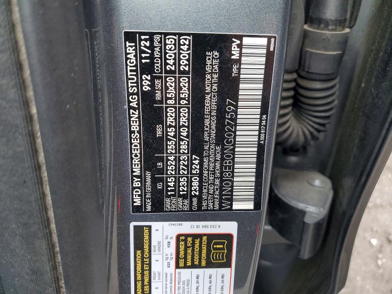 Aukcja sprzedaży 2022 Mercedes-benz Glc Coupe, vin: W1N0J8EB0NG027597, numer aukcji: 47658756