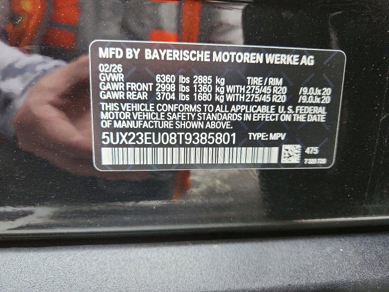 48347896 :رقم المزاد ، 5UX23EU08T9385801 vin ، 2026 Bmw X5 مزاد بيع