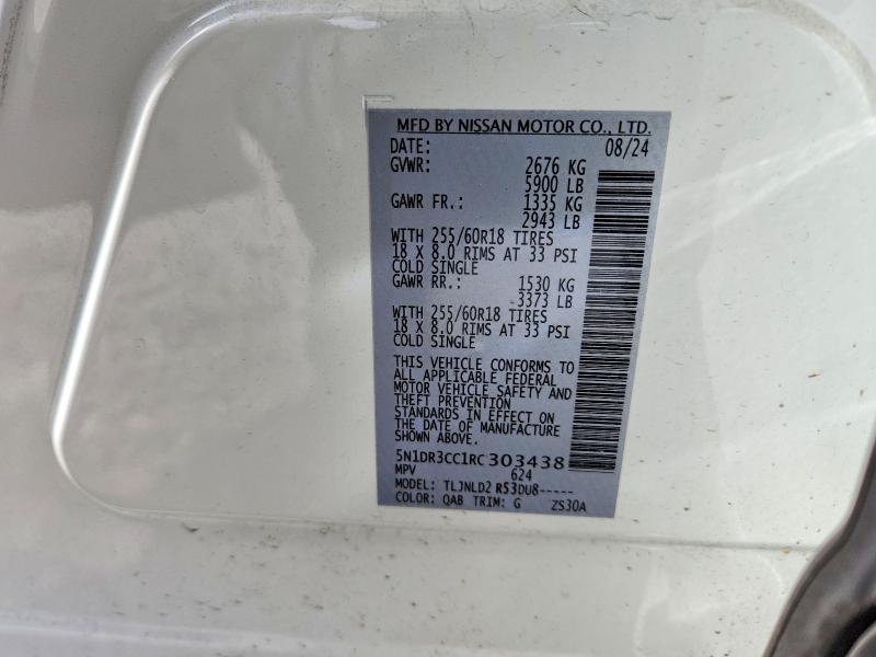 Продажа на аукционе авто 2024 Nissan Pathfinder, vin: 5N1DR3CC1RC303438, номер лота: 50122406