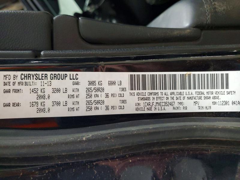 Продажа на аукционе авто 2014 Jeep Grand Cherokee, vin: 1C4RJFJMXEC352467, номер лота: 51843426