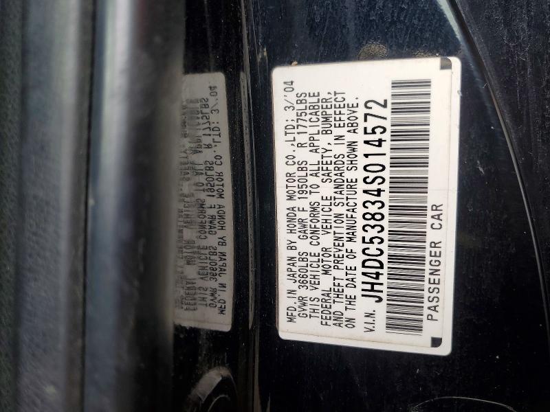 49802556 :رقم المزاد ، JH4DC53834S014572 vin ، 2004 Acura Rsx مزاد بيع
