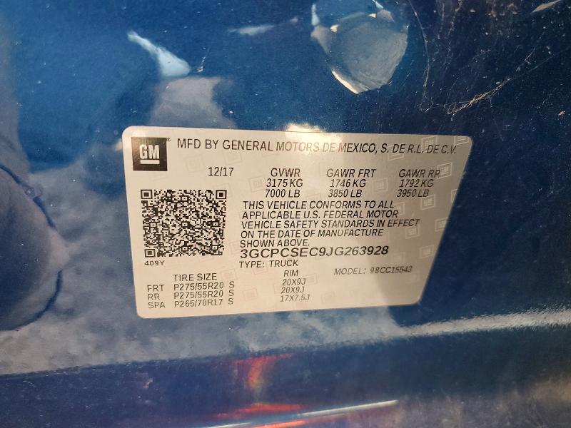 2018 Chevrolet Silverado მანქანა იყიდება აუქციონზე, vin: 3GCPCSEC9JG263928, აუქციონის ნომერი: 49251886