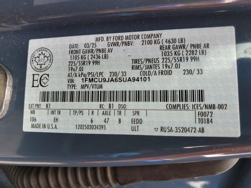 Aukcja sprzedaży 2025 Ford Escape, vin: 1FMCU9JA6SUA94101, numer aukcji: 51689236