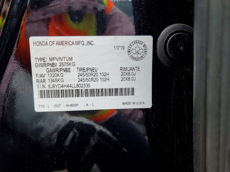 Продажа на аукционе авто 2020 Acura Mdx, vin: 5J8YD4H44LL802335, номер лота: 50722826