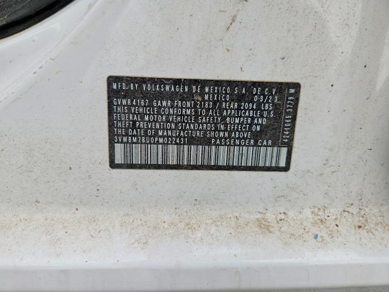 Aukcja sprzedaży 2023 Volkswagen Jetta, vin: 3VWBM7BU0PM022431, numer aukcji: 51368076