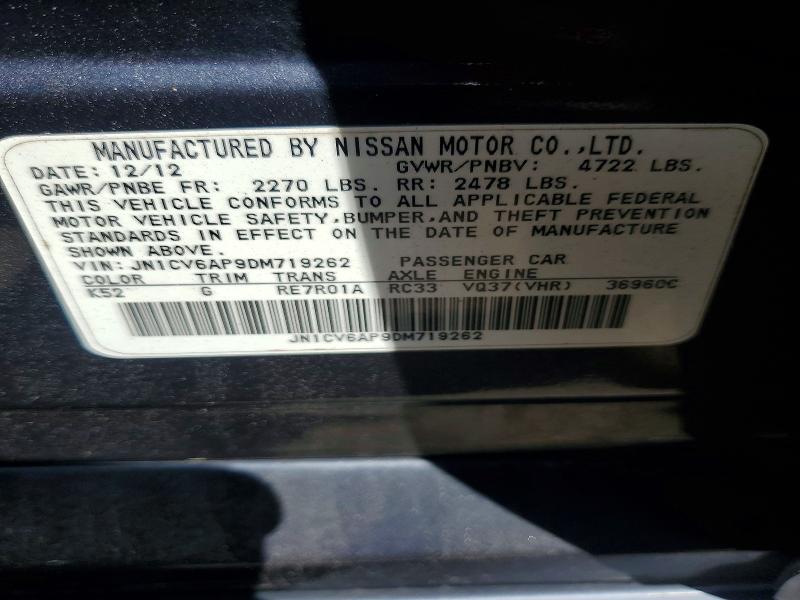Aukcja sprzedaży 2013 Infiniti G37 Sedan, vin: JN1CV6AP9DM719262, numer aukcji: 49715396