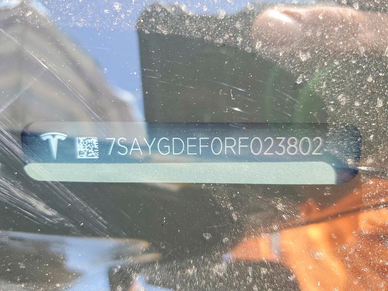 Aukcja sprzedaży 2024 Tesla Model Y, vin: 7SAYGDEF0RF023802, numer aukcji: 51812446